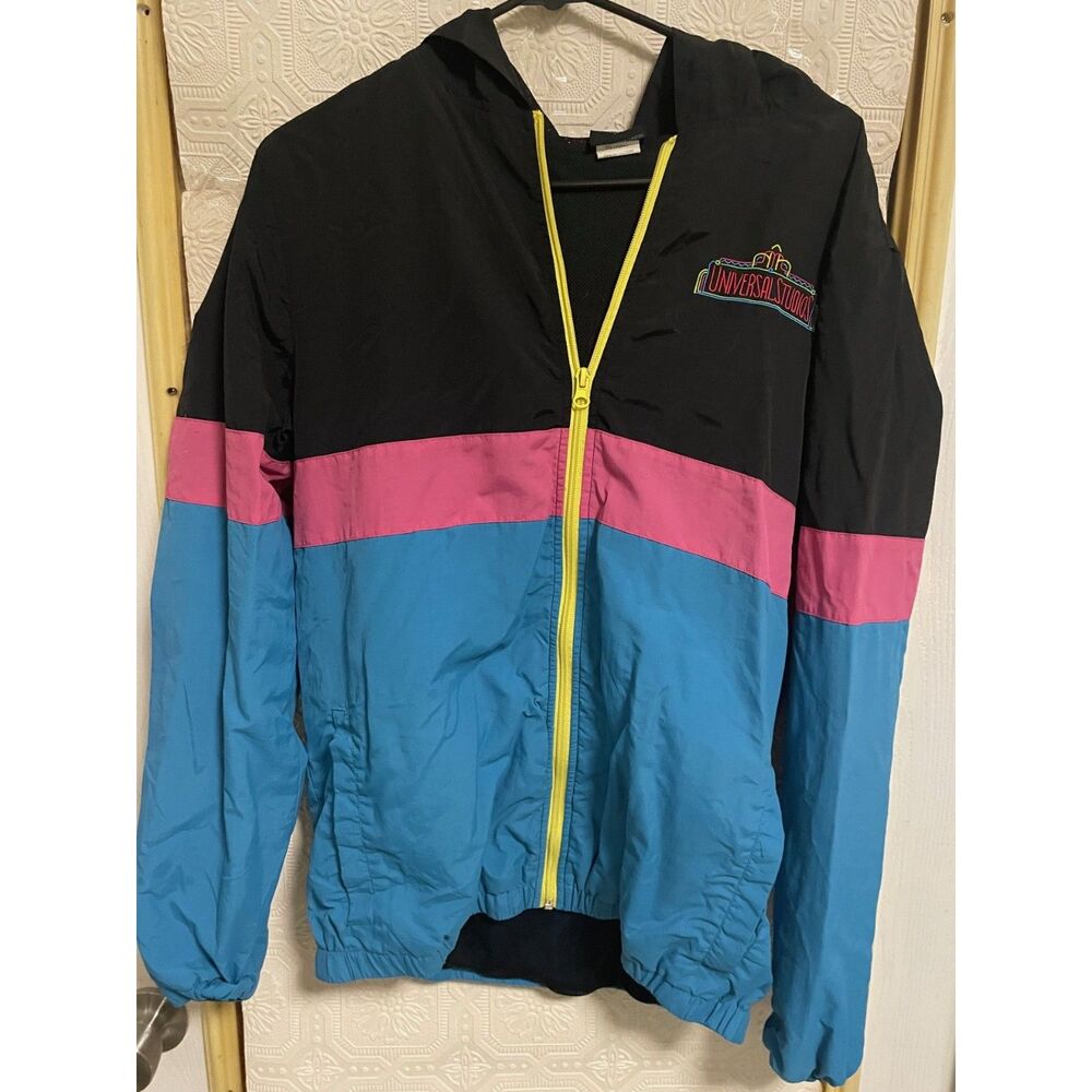 Universal Studios multicolor slicker windbreaker jacket size M